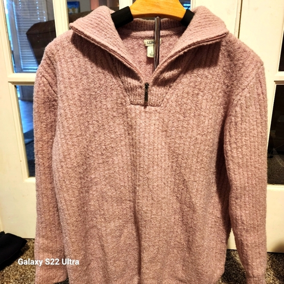 Jordan Sweaters - L.L. Bean Mauve Zip-Up Sweater